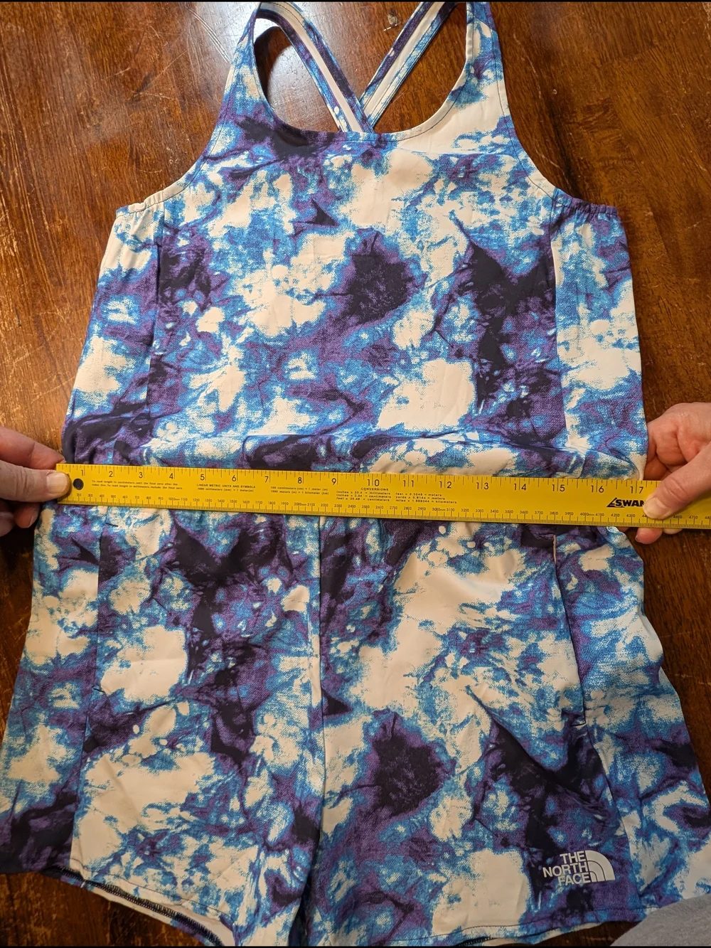 The North Face Girls' Romper Class V Tie Dye Print Size 14/16 Youth Lg BlueWhite